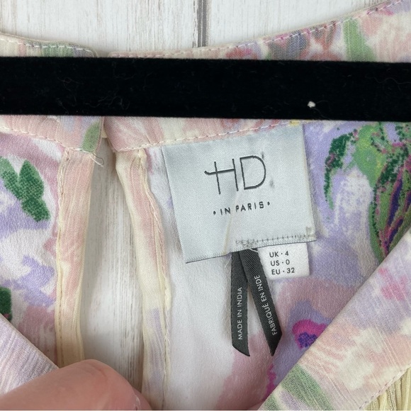 ANTHROPOLOGIE HD IN PARIS Dipped Chroma Swing Dress Floral Yellow size 0 - Picture 9 of 11